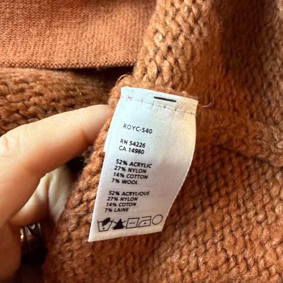 Royal Robbins Sweater Womens Size S Orange Cowl Neck Preppy Outdoors Minimalist - Picture 5 of 5